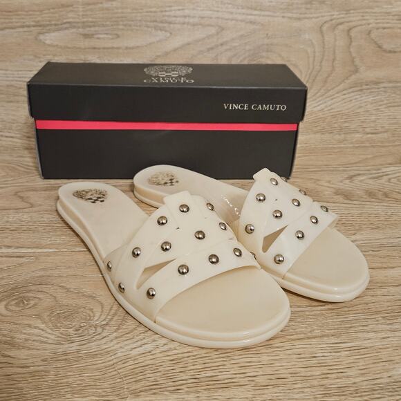 Vince Camuto Jelly Slide Sandals Emelon Creamy White Womens Size 9M Slip-On - Picture 1 of 9